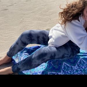 Blue tie dye Pink brand sweatpants